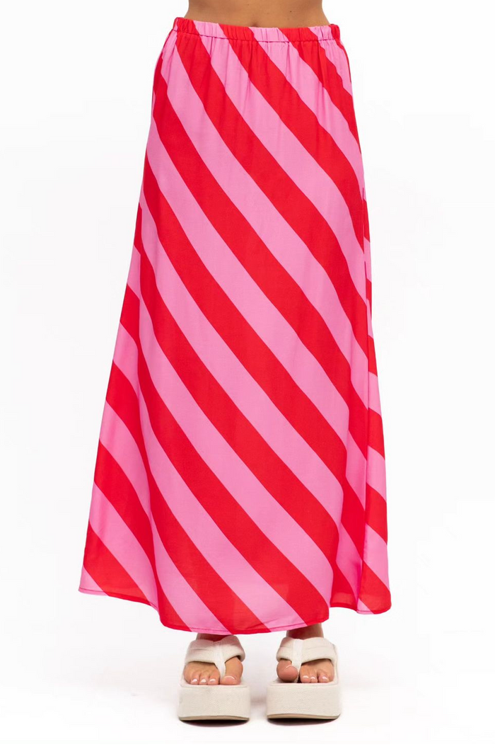 Hazel Stripe Skirt - Pink