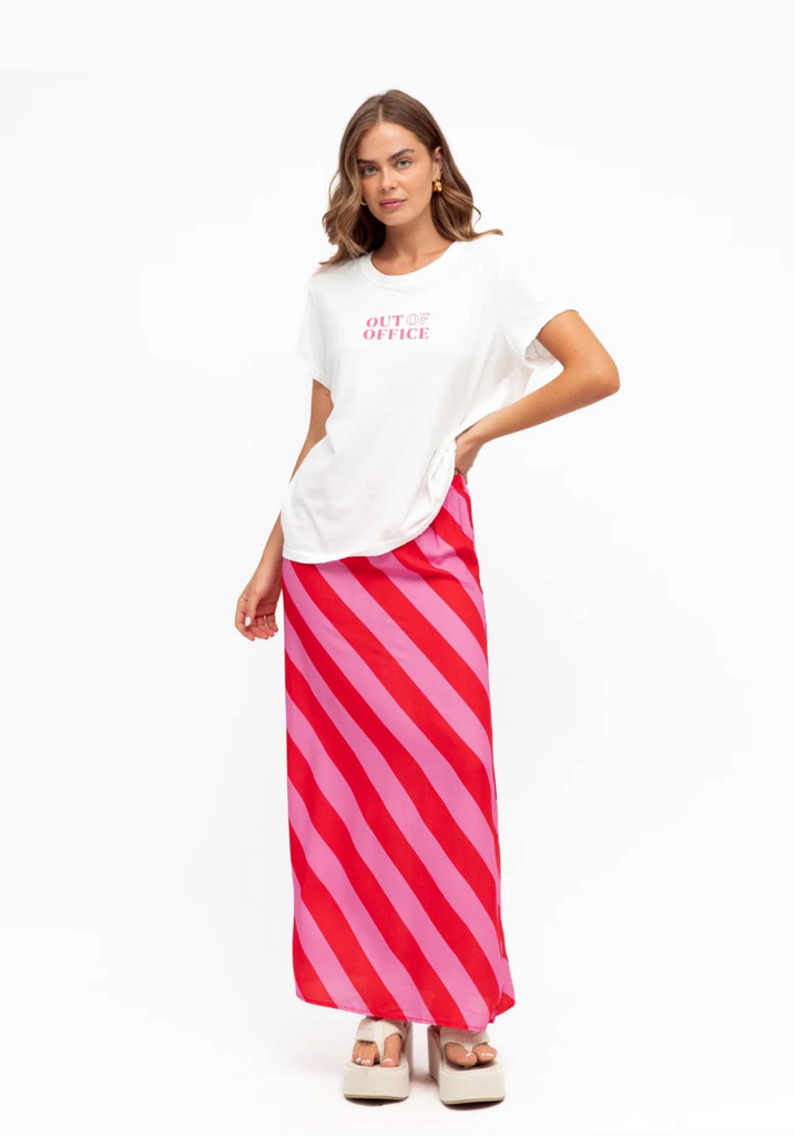 Hazel Stripe Skirt - Pink