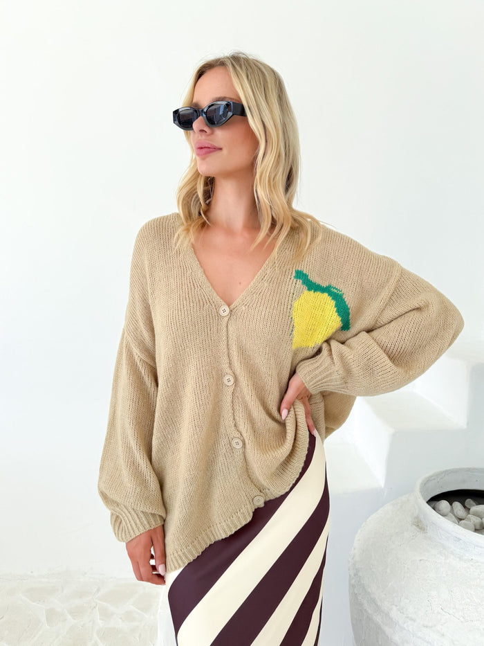 Lemon Cello Oversized knit cardigan